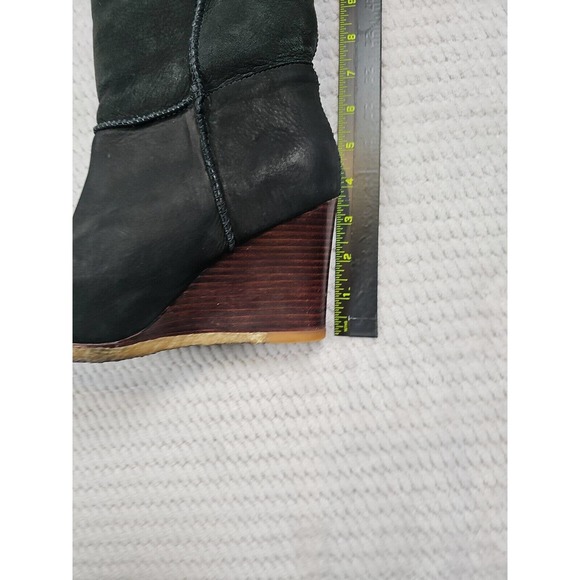 UGG Boots Womens Size 8 Aprelle Leather Wedge Pull On Knee High - Picture 10 of 11